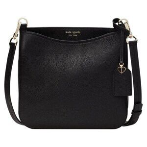 BNWT Kate Spade New York Margaux Large Black Leather Cross Body Bag MSRP $258.00